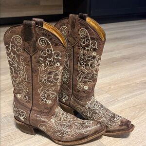 Kids Corral Tan and Brown Leather Boots